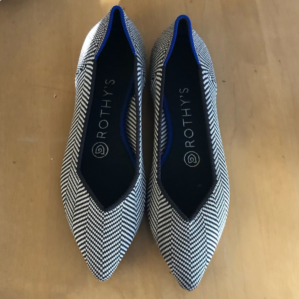 Rothy’s retired gray herringbone points, size 6